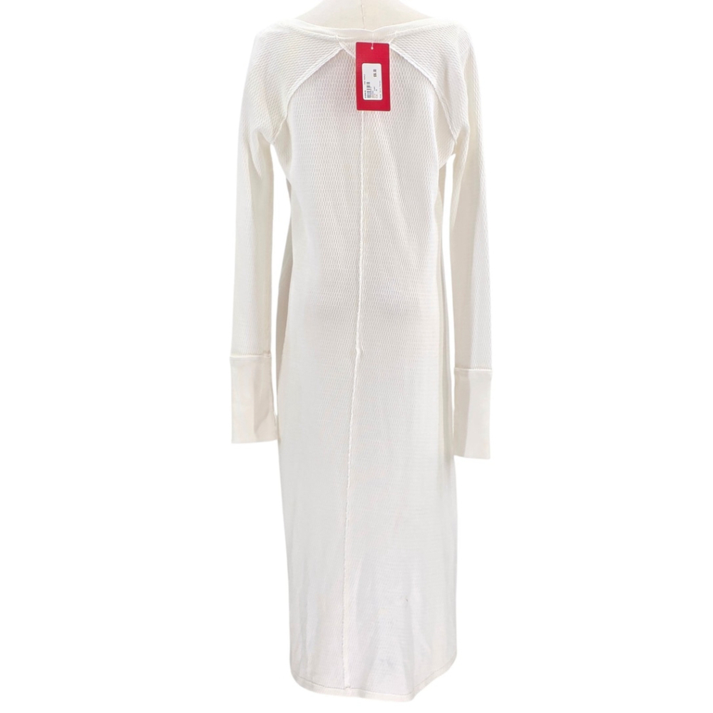 NWT Free People Super Sonic Thermal Tunic XS Ivory Boho Long Top - Picture 3 of 11